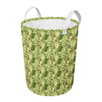 Cartoon Avocado Pattern Print Round Laundry Basket