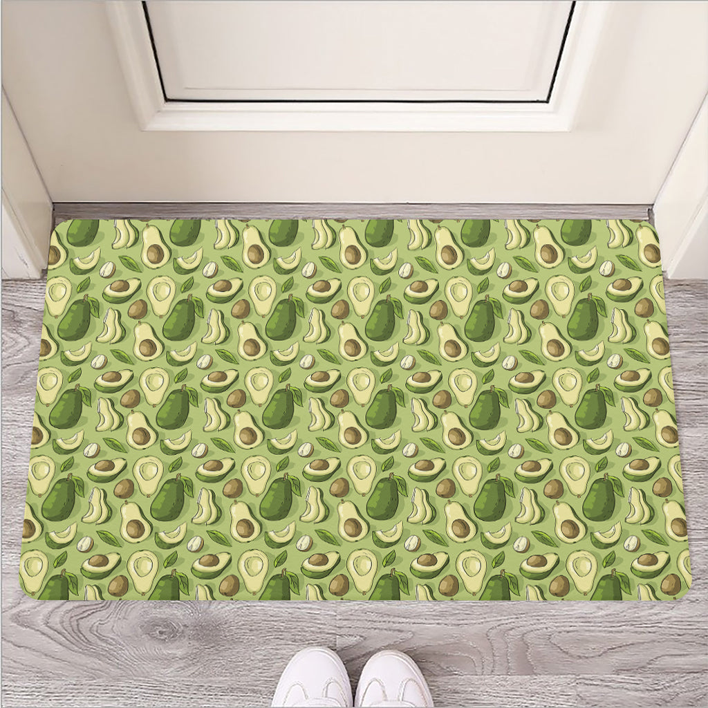 Cartoon Avocado Pattern Print Rubber Doormat