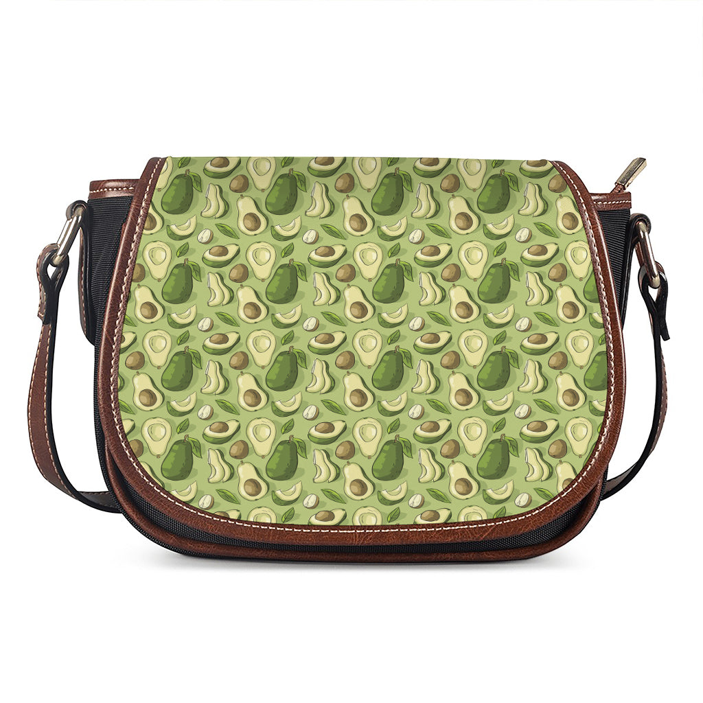 Cartoon Avocado Pattern Print Saddle Bag