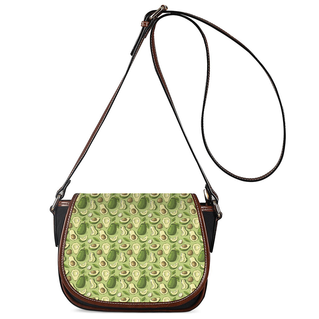 Cartoon Avocado Pattern Print Saddle Bag