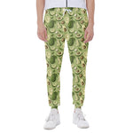 Cartoon Avocado Pattern Print Scuba Joggers