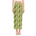 Cartoon Avocado Pattern Print Side Slit Maxi Skirt
