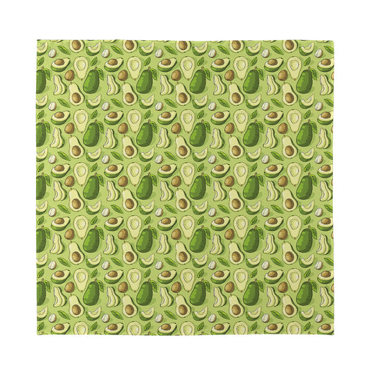 Cartoon Avocado Pattern Print Silk Bandana