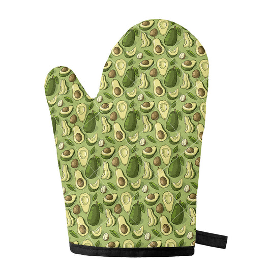 Cartoon Avocado Pattern Print Single Oven Mitt