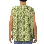 Cartoon Avocado Pattern Print Sleeveless Baseball Jersey