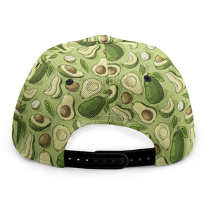 Cartoon Avocado Pattern Print Snapback Cap