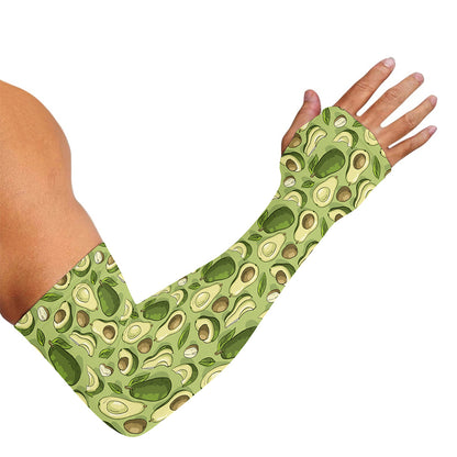 Cartoon Avocado Pattern Print Sun Protection Arm Sleeves