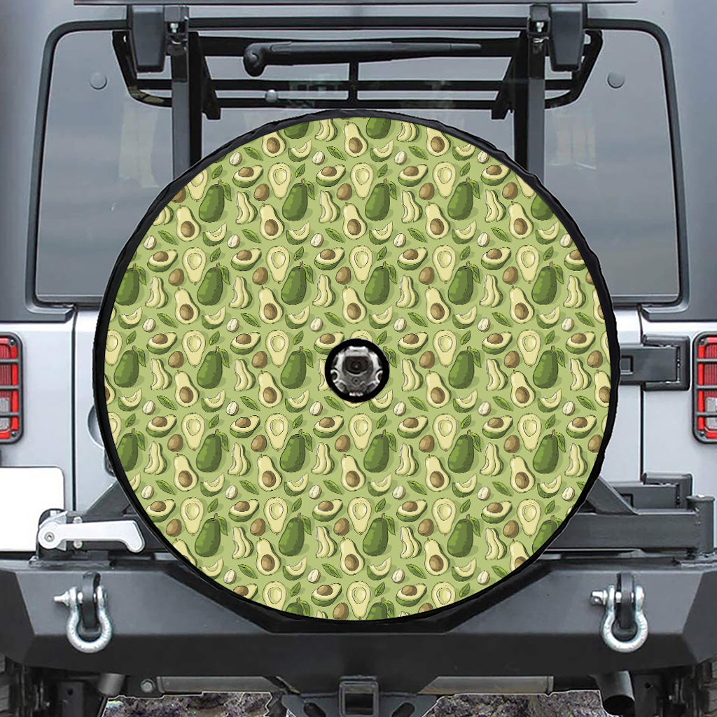 Cartoon Avocado Pattern Print Tire Cover With Camera Hole