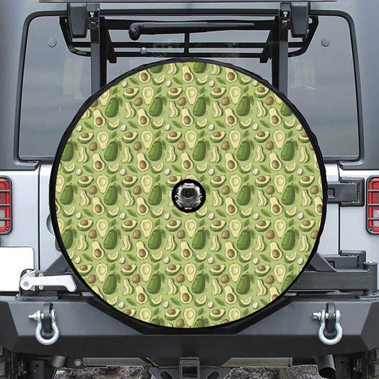 Cartoon Avocado Pattern Print Tire Cover With Camera Hole