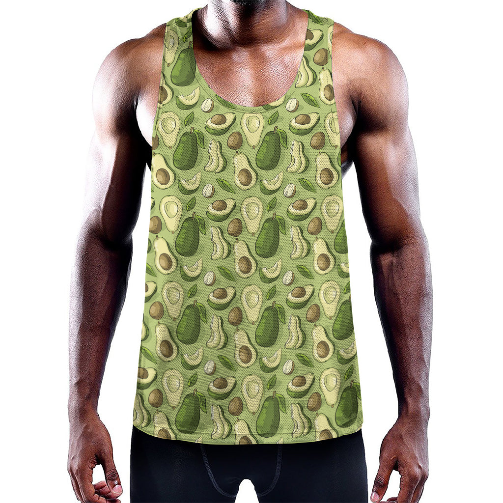 Cartoon Avocado Pattern Print Training Tank Top