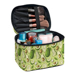 Cartoon Avocado Pattern Print Travel Makeup Bag