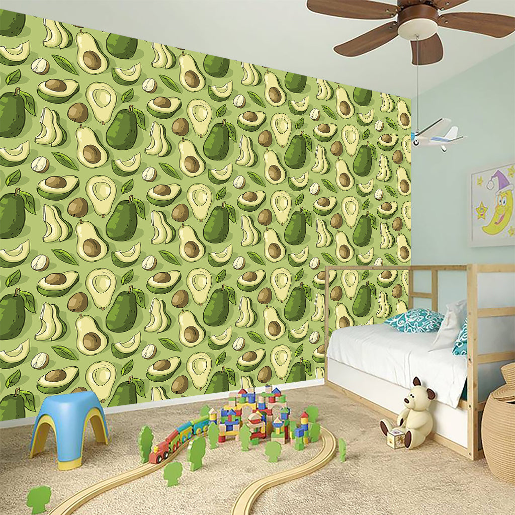 Cartoon Avocado Pattern Print Wall Sticker