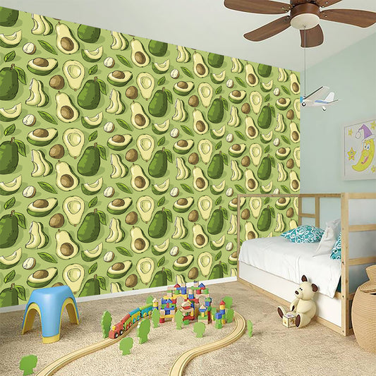 Cartoon Avocado Pattern Print Wall Sticker