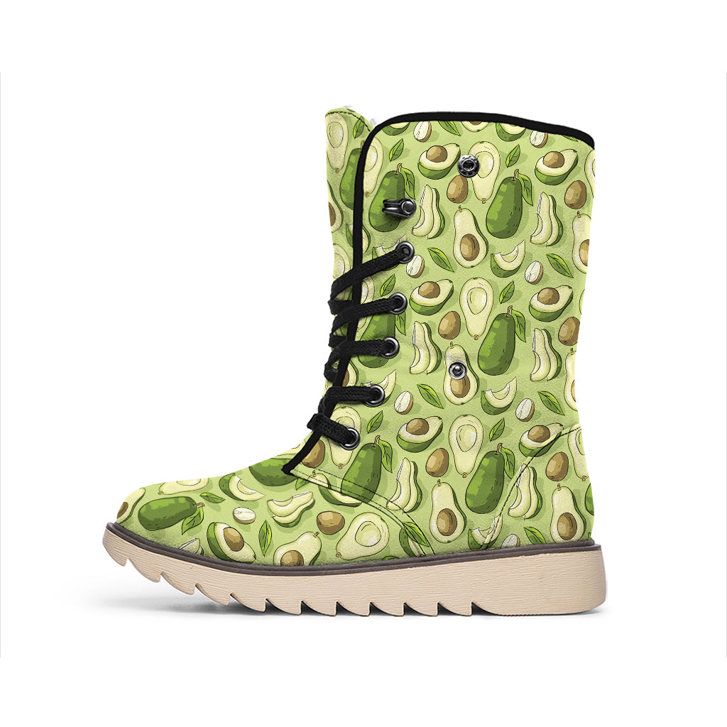 Cartoon Avocado Pattern Print Winter Boots