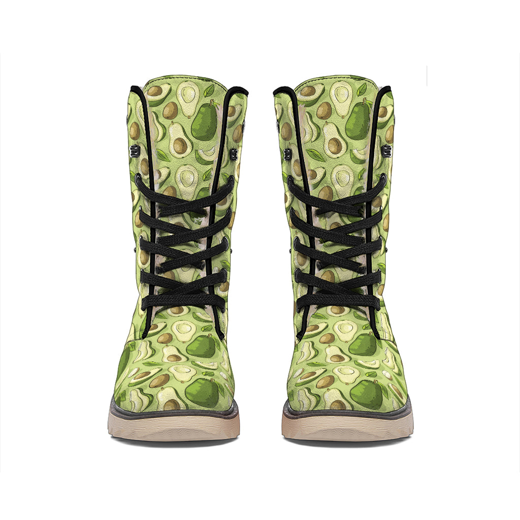 Cartoon Avocado Pattern Print Winter Boots