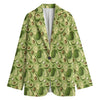 Cartoon Avocado Pattern Print Women's Blazer