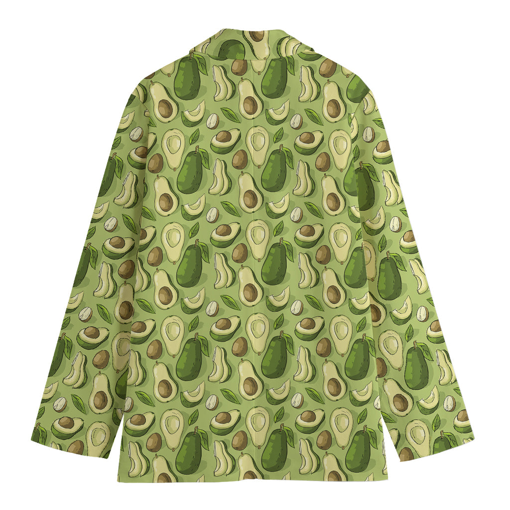 Cartoon Avocado Pattern Print Women's Cotton Blazer