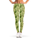 Cartoon Avocado Pattern Print Women's Leggings