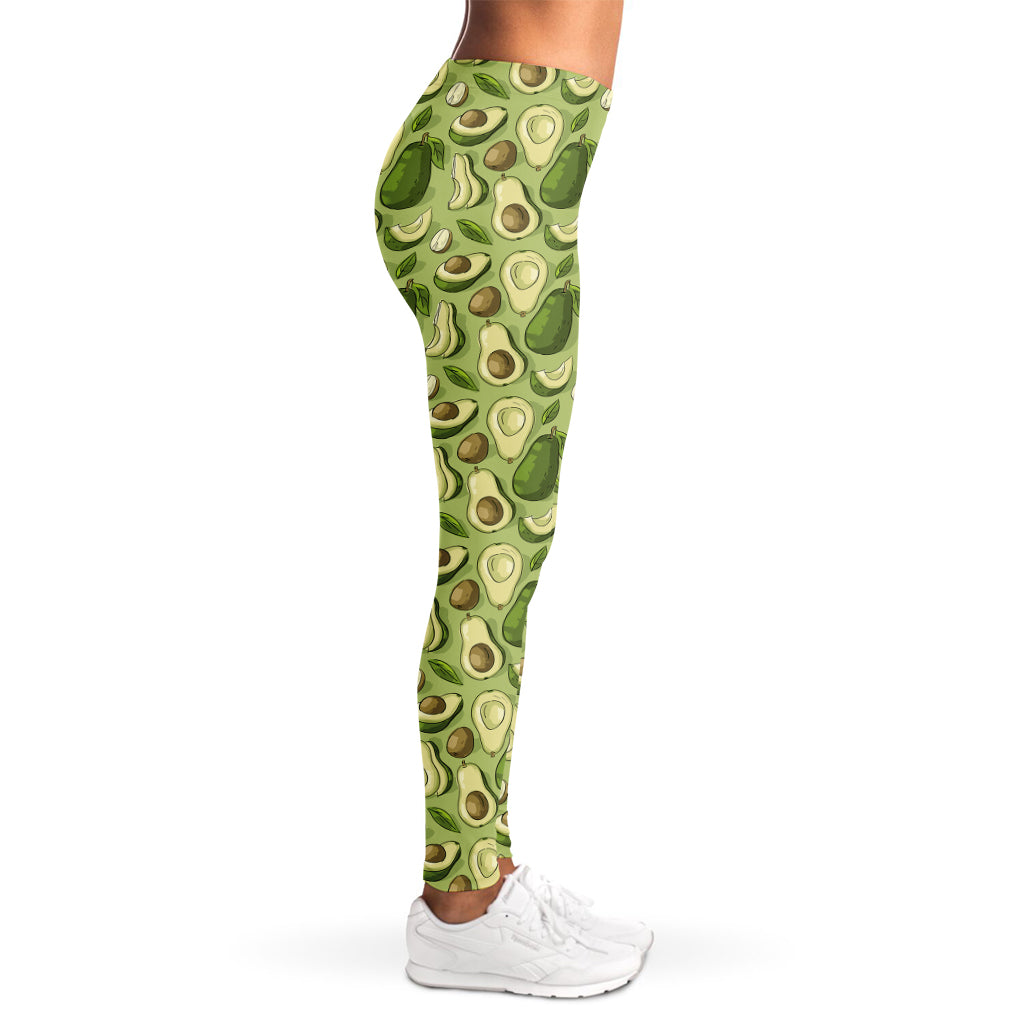 Cartoon Avocado Pattern Print Women's Leggings