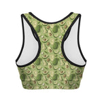 Cartoon Avocado Pattern Print Women's Sports Bra