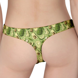 Cartoon Avocado Pattern Print Women's Thong