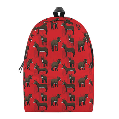 Cartoon Balearic Donkey Pattern Print Backpack