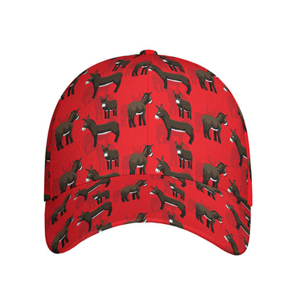 Cartoon Balearic Donkey Pattern Print Baseball Cap