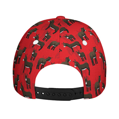 Cartoon Balearic Donkey Pattern Print Baseball Cap