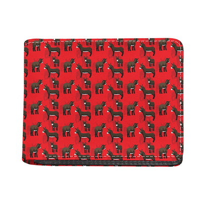 Cartoon Balearic Donkey Pattern Print Bifold Wallet