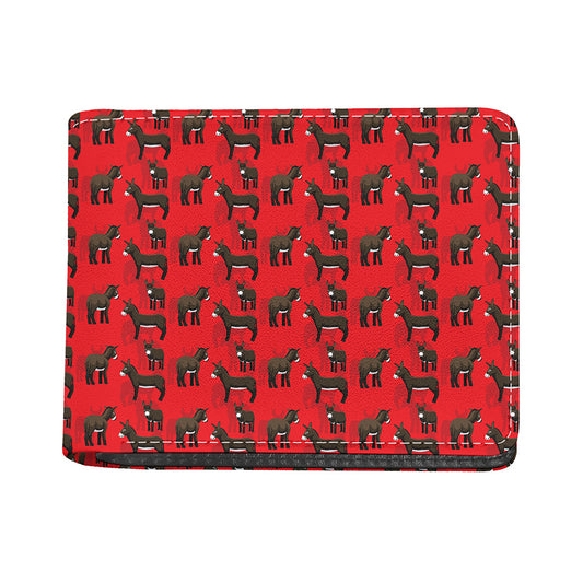Cartoon Balearic Donkey Pattern Print Bifold Wallet