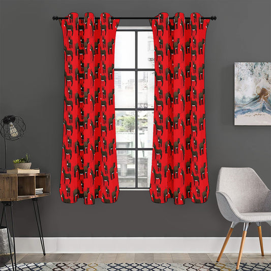 Cartoon Balearic Donkey Pattern Print Curtain
