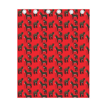 Cartoon Balearic Donkey Pattern Print Curtain
