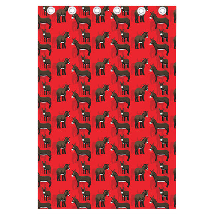 Cartoon Balearic Donkey Pattern Print Curtain