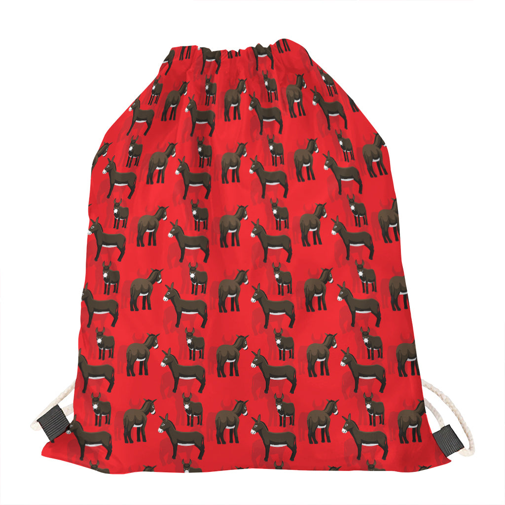 Cartoon Balearic Donkey Pattern Print Drawstring Bag