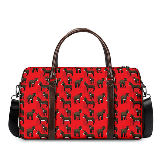 Cartoon Balearic Donkey Pattern Print Duffle Bag