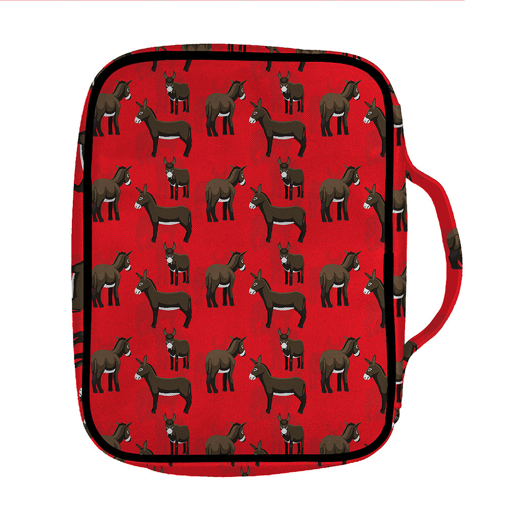 Cartoon Balearic Donkey Pattern Print Front Pocket Bible Bag
