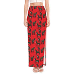 Cartoon Balearic Donkey Pattern Print High Slit Maxi Skirt