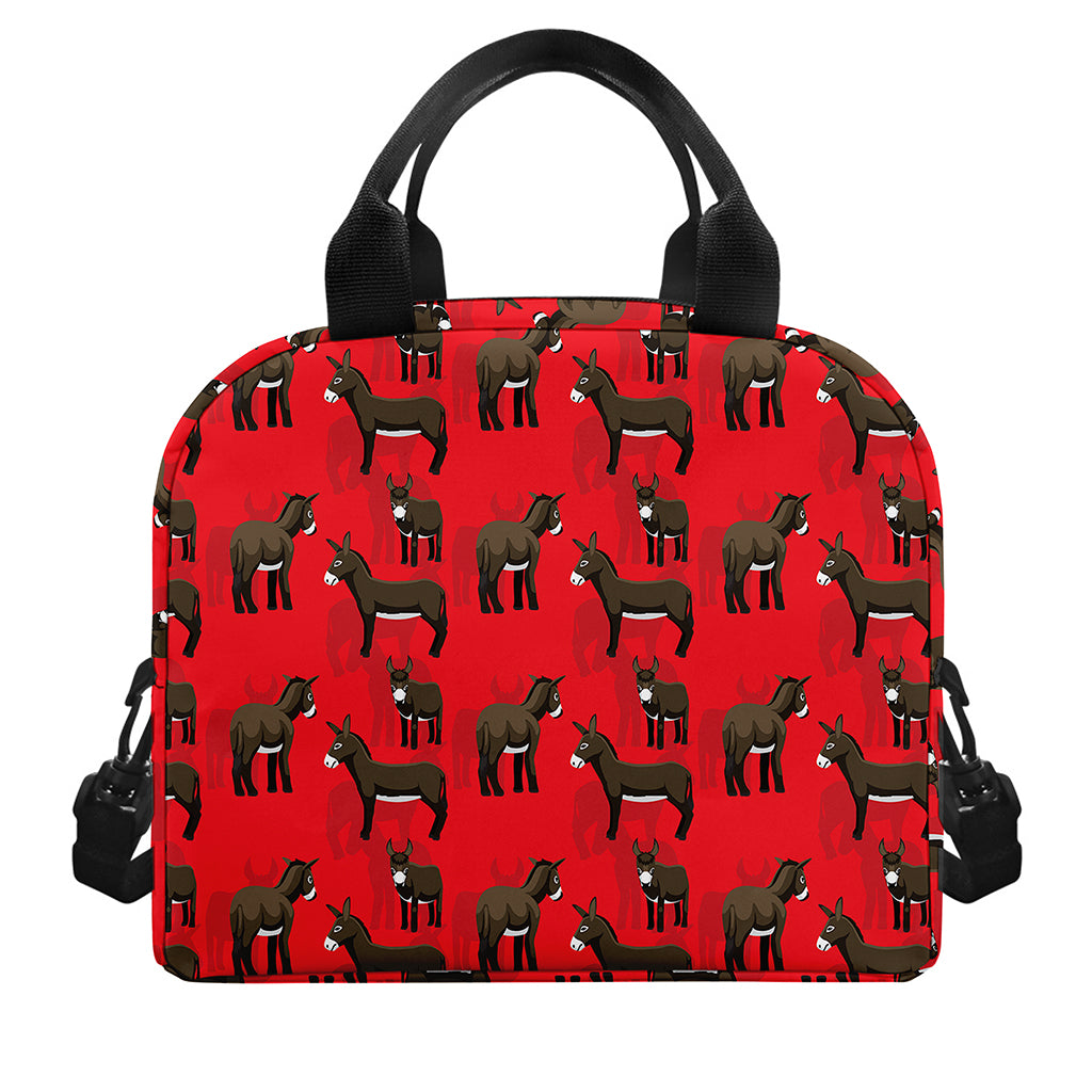 Cartoon Balearic Donkey Pattern Print Insulated Lunch Bag