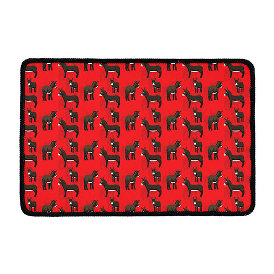 Cartoon Balearic Donkey Pattern Print Kitchen Mat