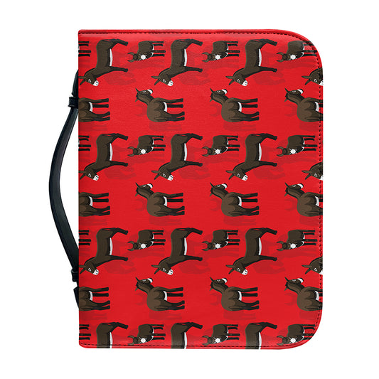 Cartoon Balearic Donkey Pattern Print Leather Bible Cover