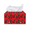 Cartoon Balearic Donkey Pattern Print Leather Tissue Box Cover