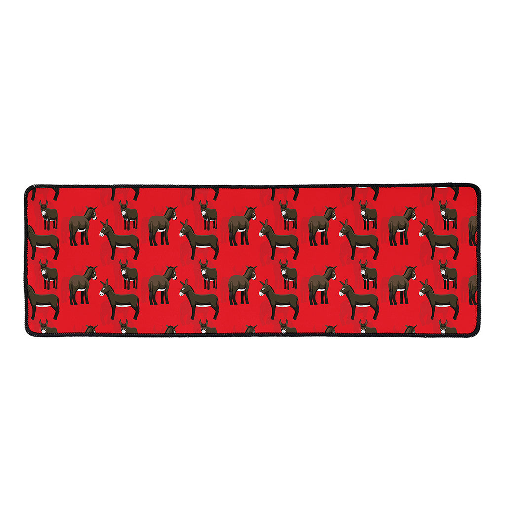 Cartoon Balearic Donkey Pattern Print Long Kitchen Mat