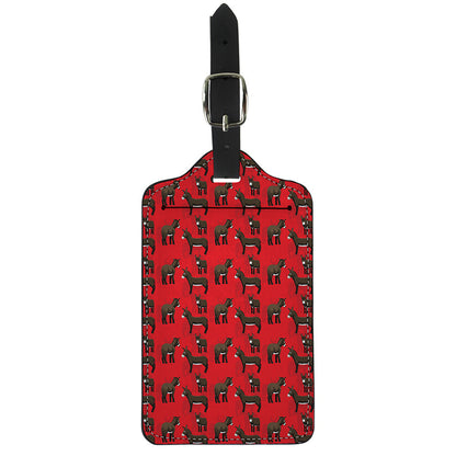 Cartoon Balearic Donkey Pattern Print Luggage Tag