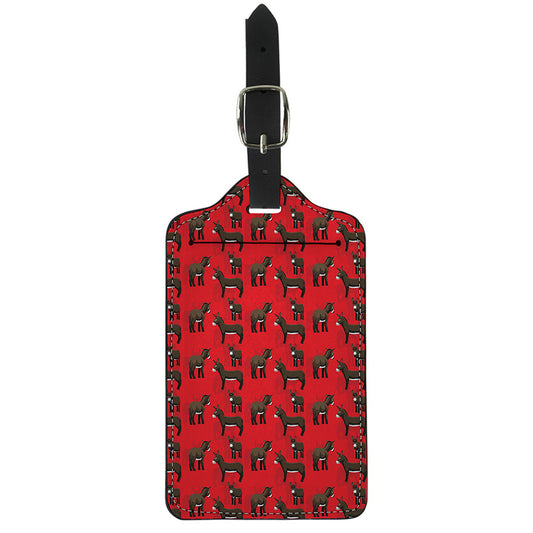 Cartoon Balearic Donkey Pattern Print Luggage Tag