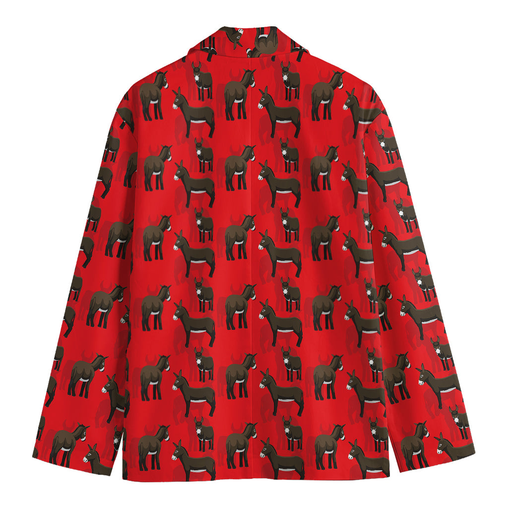 Cartoon Balearic Donkey Pattern Print Men's Blazer