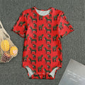 Cartoon Balearic Donkey Pattern Print Men's Bodysuit