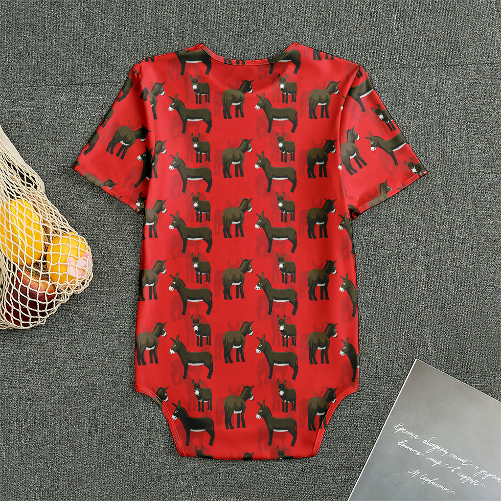 Cartoon Balearic Donkey Pattern Print Men's Bodysuit