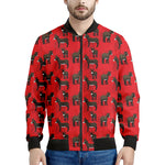 Cartoon Balearic Donkey Pattern Print Men's Bomber Jacket