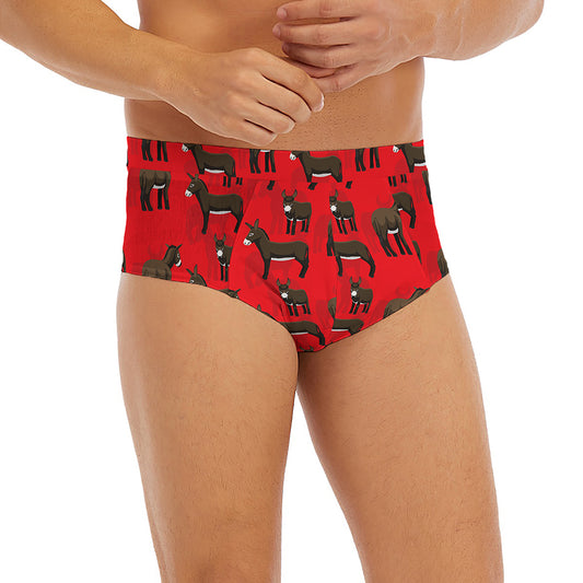 Cartoon Balearic Donkey Pattern Print Men's Briefs