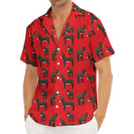 Cartoon Balearic Donkey Pattern Print Men's Deep V-Neck Shirt